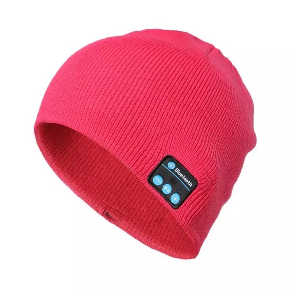 Pink Sport wireless bluetooth headset beanie hat.
